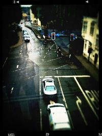 Cars on road at night