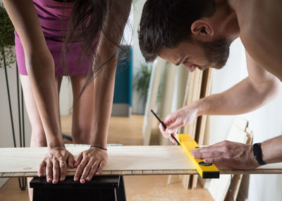 People working on table