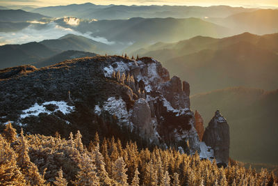 Scenic view of mountains from romania