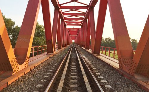 Railroad tracks against sky