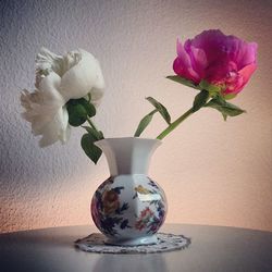 Close-up of rose in vase