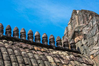 Low angle view of building against clear sky