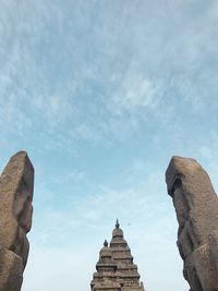 Low angle view of temple against sky