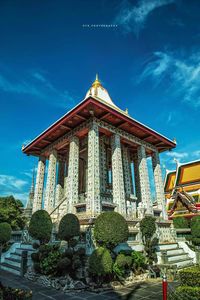 Exterior of temple against sky