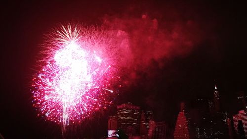 Low angle view of firework display