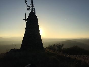 Scenic view of landscape against sky at sunset