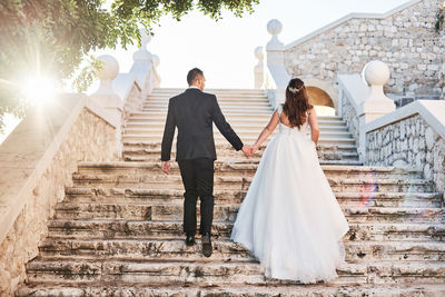 People walking on staircase