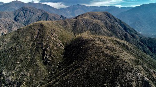 Panoramic view of landscape and mountains against sky