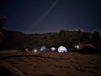 View of tent against sky at night