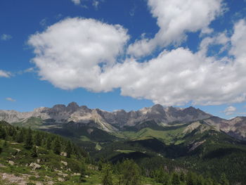 Scenic view of mountains against sky