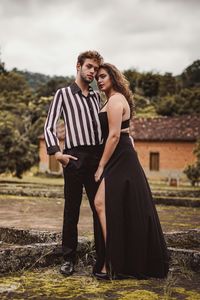 Young couple standing outdoors