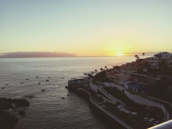 Scenic view of sea during sunset