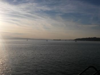 Scenic view of sea at sunset