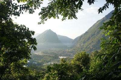 Scenic view of mountains against sky