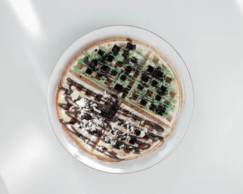 High angle view of drink on table