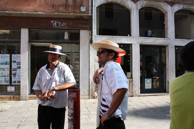 Man standing in front of building