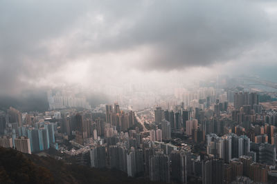 Hong kong city seen from lion rock peak