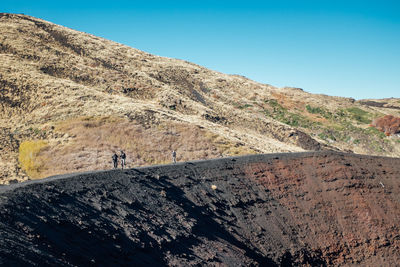 Men walking on mountain