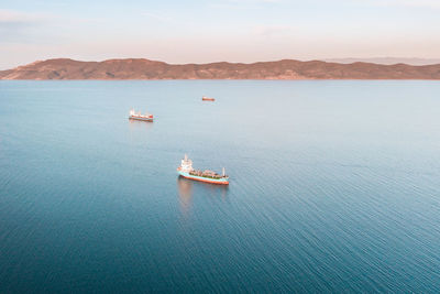 High angle view of sea against sky