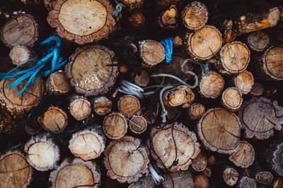 Full frame shot of logs