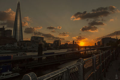 View of city at sunset