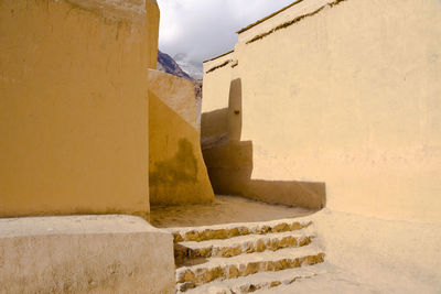 Low angle view of monastery building against sky