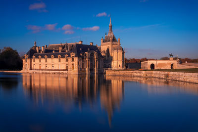 Reflection of buildings in river