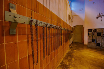 Illuminated corridor of building