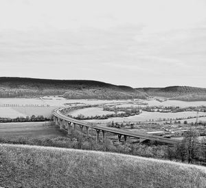 Scenic view of land against sky