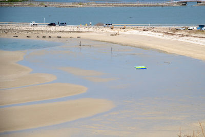 High angle view of people on beach