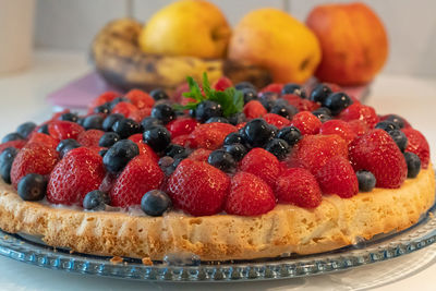 Blueberry and strawberry fruit tart