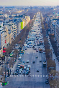 High angle view of city street