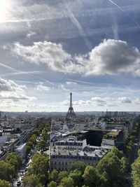 High angle view of buildings in paris