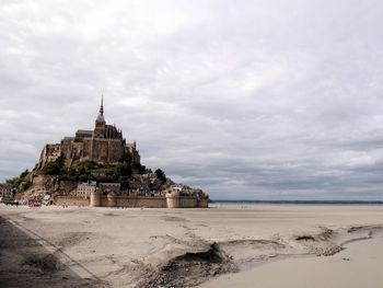 
mont saint michel at low marsh