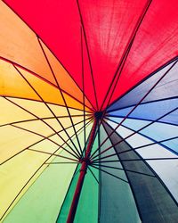 Low angle view of multi colored umbrella