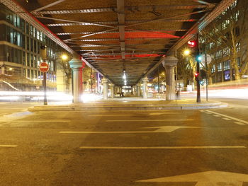 Empty road in city