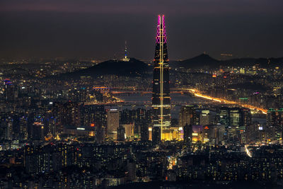 Night view over seoul taken from namhansanseong fortress.