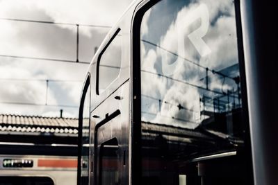 Close-up of train at railroad station