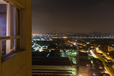 View of illuminated cityscape at night