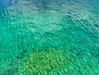 High angle view of swimming pool in sea