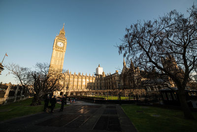 View of clock tower in city