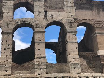 Low angle view of historical building against sky