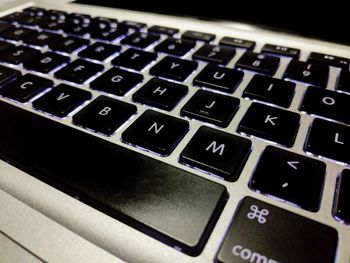 Close-up of computer keyboard