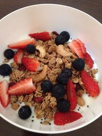 Close-up of fruit served in plate