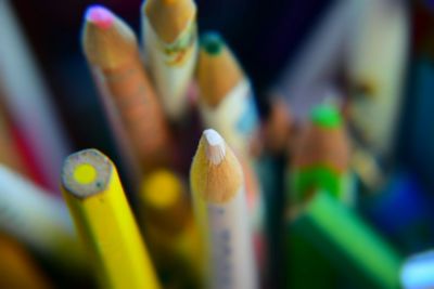 Close-up of colored pencils