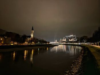 Scenic view of sea against sky at night