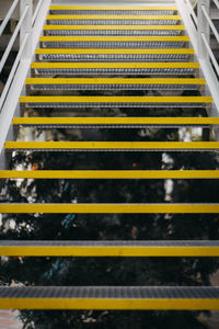 Close-up of yellow steps