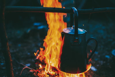 Close-up of fire in water