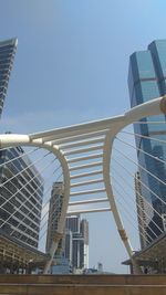 Low angle view of modern buildings against sky