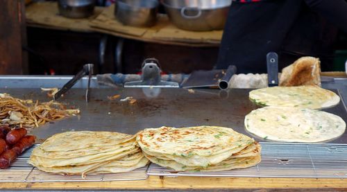 Street food on table